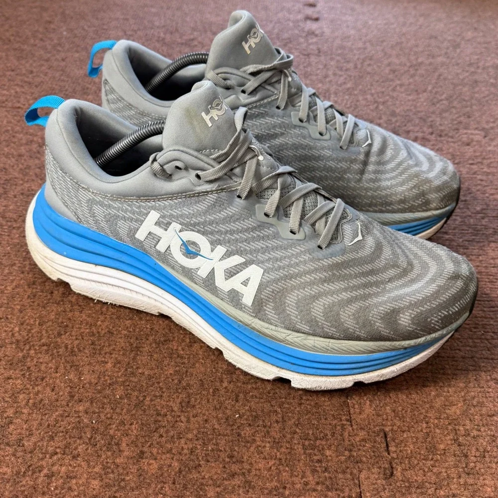 C+ gym Hoka Gaviota 5 Mens Running Shoes Grey Blue 1127929 LDVB Size 12.5D